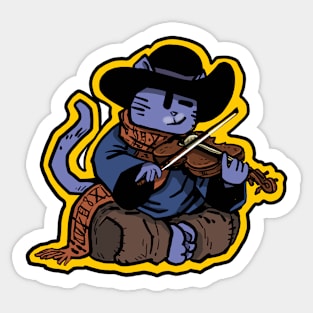 cat violinist Sticker